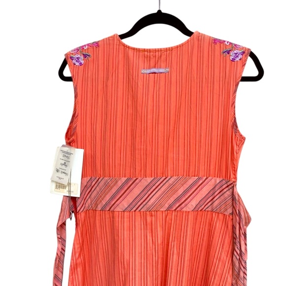 White Label Johnny Was Orange 3 J Workshop Sleeveless Dress with Large Butterfly - Picture 6 of 15